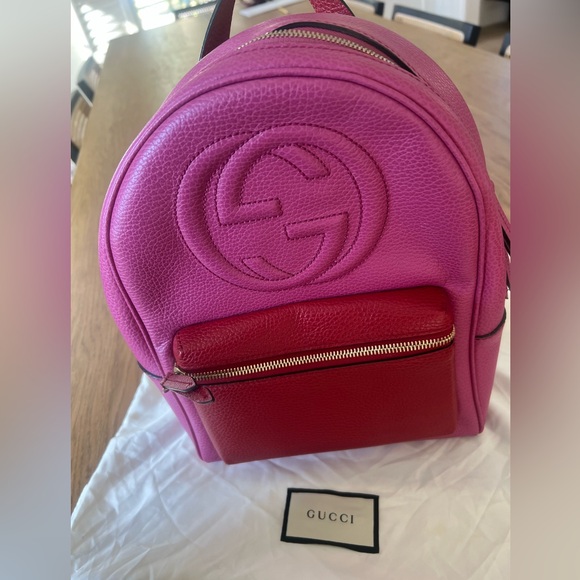 Gucci Pink Leather Backpack - Picture 1 of 8